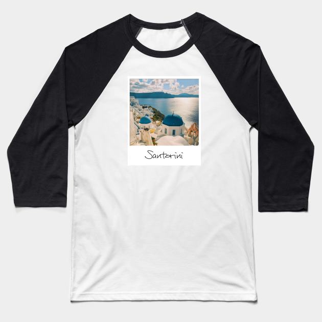 Santorini Baseball T-Shirt by greekcorner